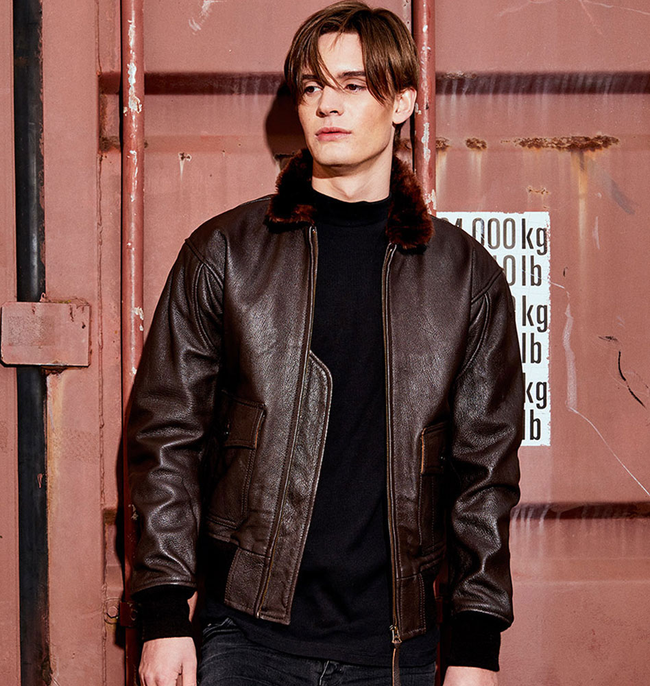 about avi flight leather jacket