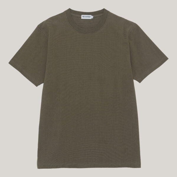 Loopwheel tshirt in Tubular knit in army green