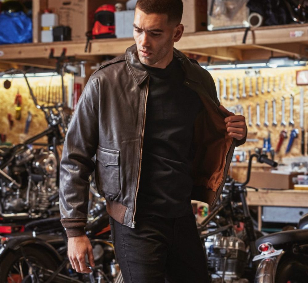 Bronco A-2 Flight Jacket - Seal Brown Goatskin