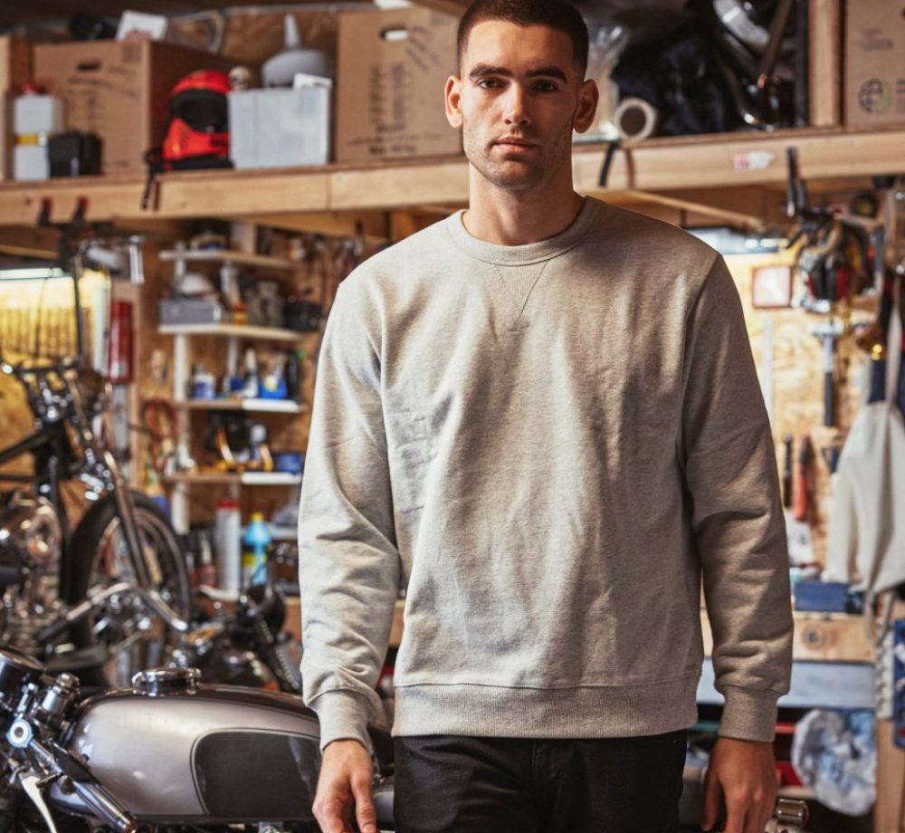 Heavyweight V Sweatshirt - Cotton - Grey