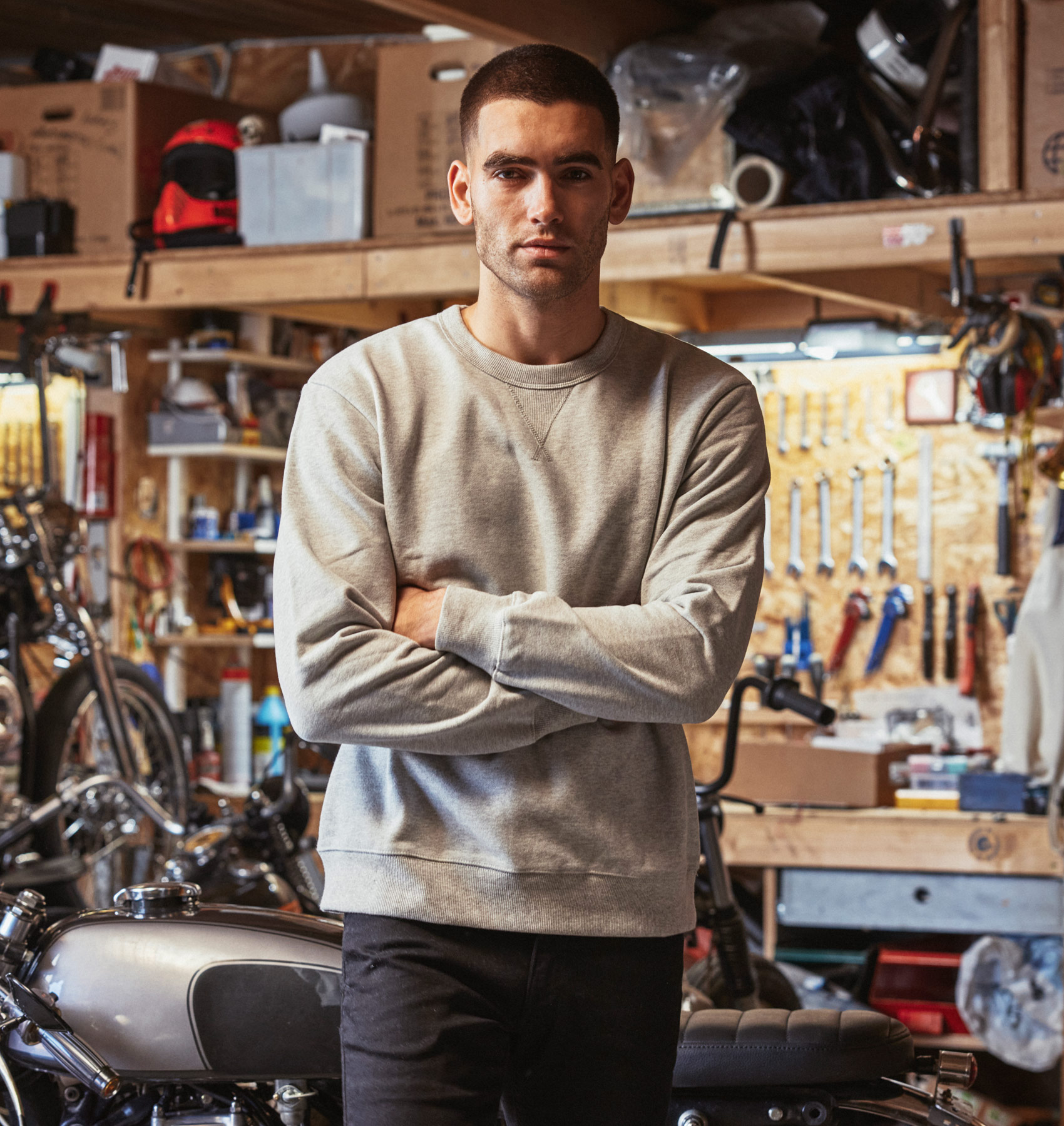 Heavyweight T-shirt Heather Grey - 3sixteen