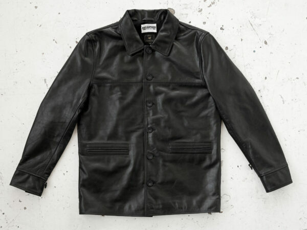 car coat leather jacket in horsehide