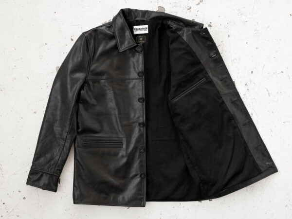 car coat leather jacket in horsehide
