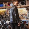 car coat jacket in horsehide leather
