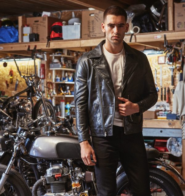 d-pocket leather jacket