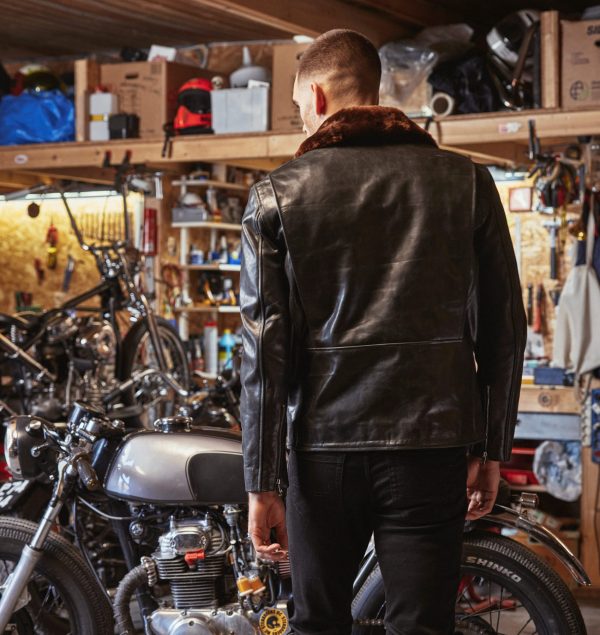 D pocket biker leather jacket