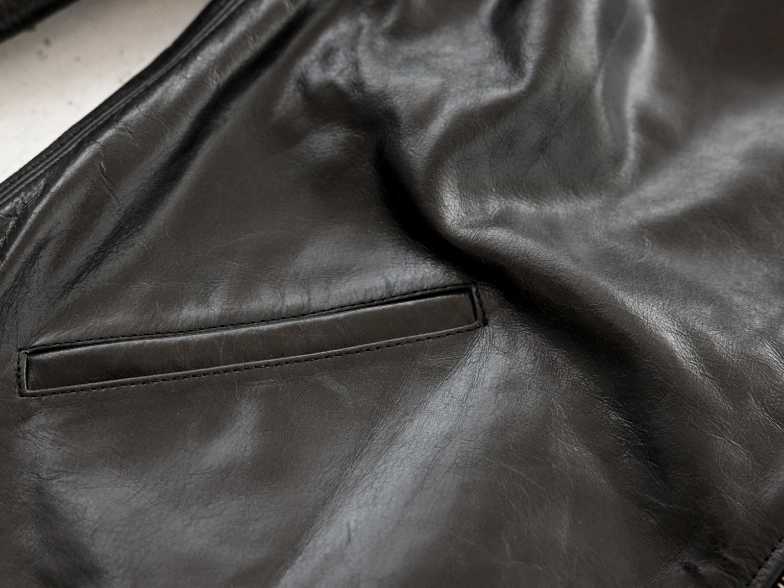 Half Belt Jacket - Horsehide Leather - AVI LEATHER