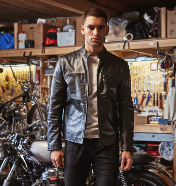 j100 cafe racer jacket in leather