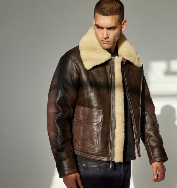 M-445A flight jacket in shearling sheepskin