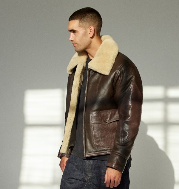 M-445A leather flight jacket in sheepskin